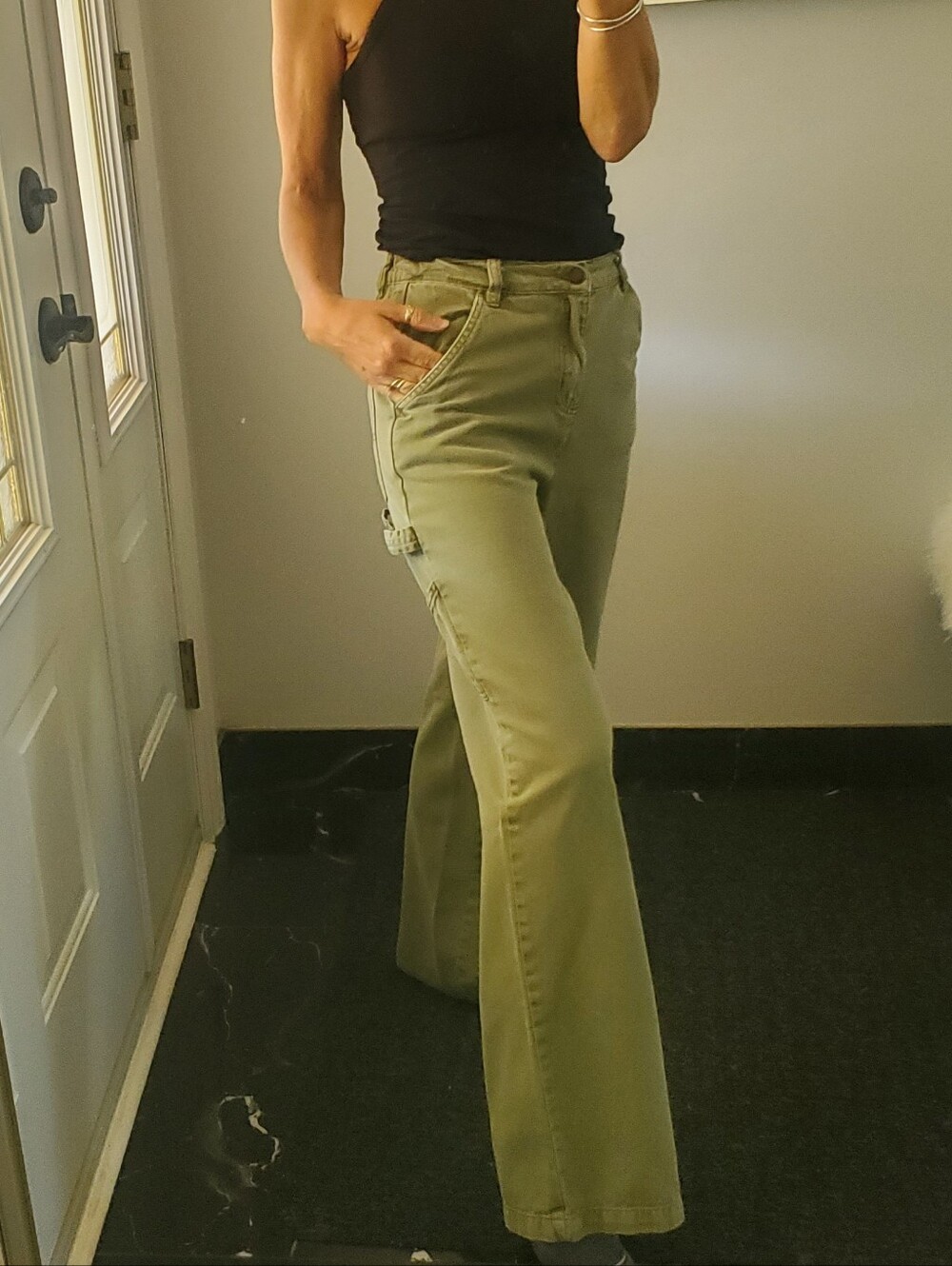 Y2K Aeropostale Cargo Carpenter Khaki Wide Leg High Rise Pants